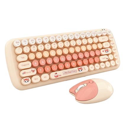 Combo Teclado y Mouse Inalámbrico MOFII Candy — Habano | 2.4G Silencioso 1200 DPI Compacto