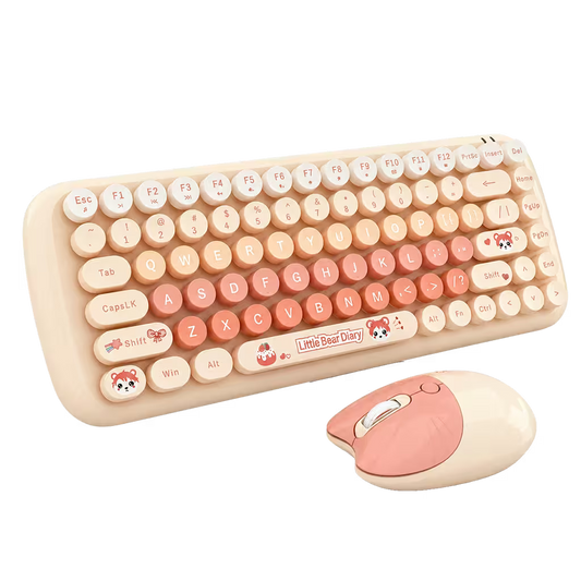 Combo Teclado y Mouse Inalámbrico MOFII Candy — Habano | 2.4G Silencioso 1200 DPI Compacto