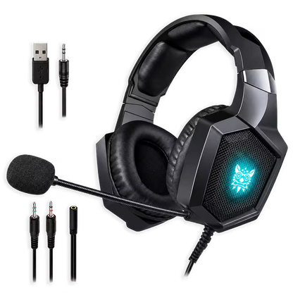 Diadema Gamer ONIKUMA K8 LED RGB Negra - Micrófono 360°