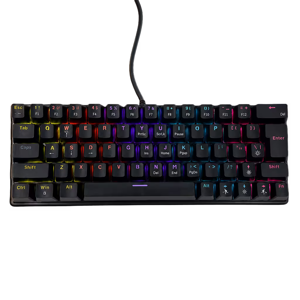 Teclado Mecánico T-Wolf T61 Pro-Gamer | 63 Teclas RGB Anti-Ghosting USB