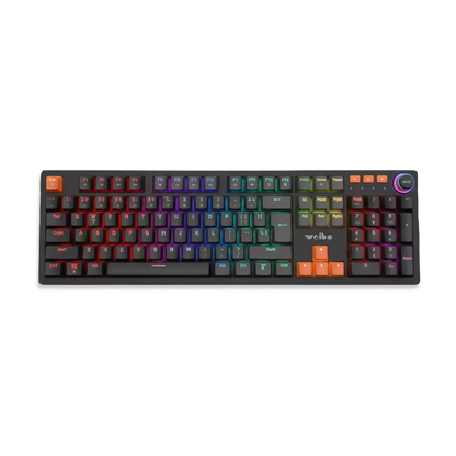 Teclado Mecánico Weibo WB-555 RGB Negro — Switches Rojos Full-Size 104 Teclas Cable