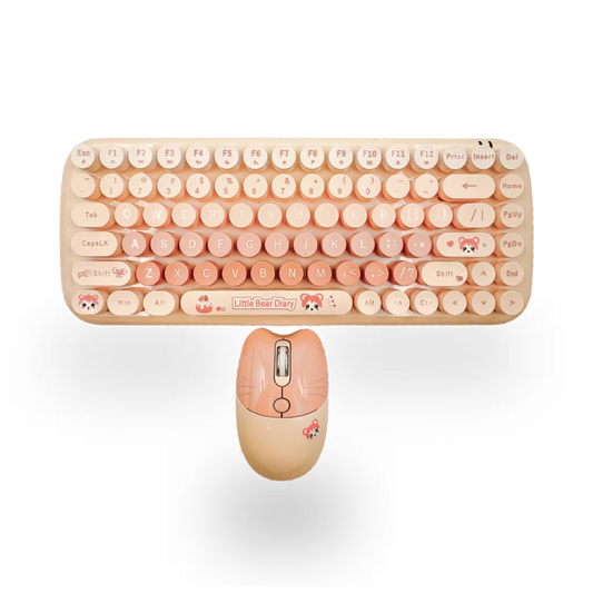 Combo Teclado Mouse Inalámbrico MOFii Candy Habano - 2.4G Silencioso 1200 DPI Compacto