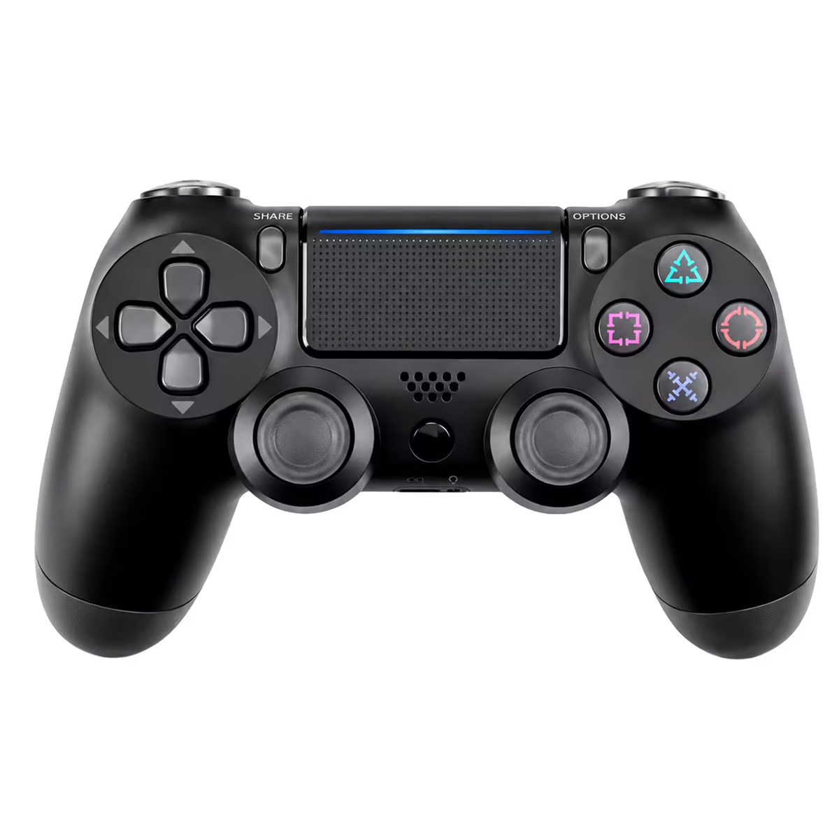 Control Genérico Compatible PS4 Negro – Bluetooth | Vibración Dual | Touchpad | Altavoz | Recargable