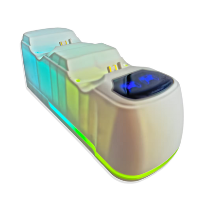 Base de Carga Dual PS4 RGB Blanca - Cargador 2 Controles PlayStation 4 Slim Pro