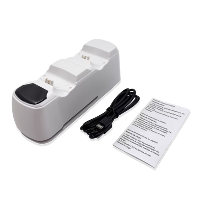 Base de Carga Dual PS4 RGB Blanca - Cargador 2 Controles PlayStation 4 Slim Pro