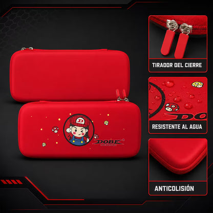 Estuche Rígido Nintendo Switch 1 y OLED – Diseño Rojo | 10 Cartuchos | Bolsillo Malla | NO Switch 2