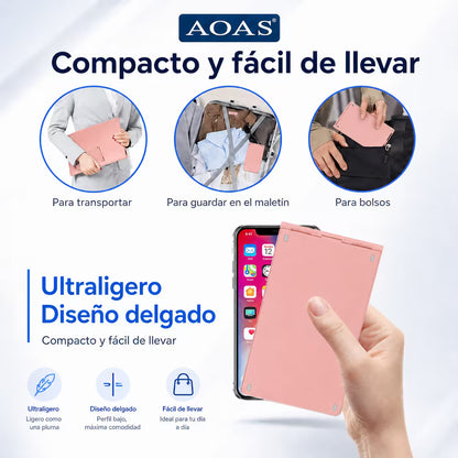 Teclado Plegable Bluetooth AOAS A-1006 Rosado - Inalámbrico Portátil QWERTY