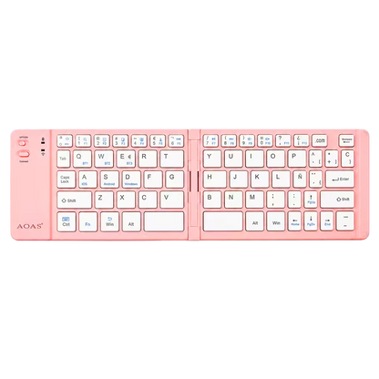 Teclado Plegable Bluetooth AOAS A-1006 Rosado - Inalámbrico Portátil QWERTY