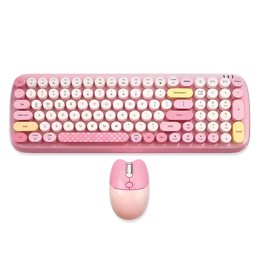 Combo Teclado y Mouse Geezer Candy Pro - Rosado