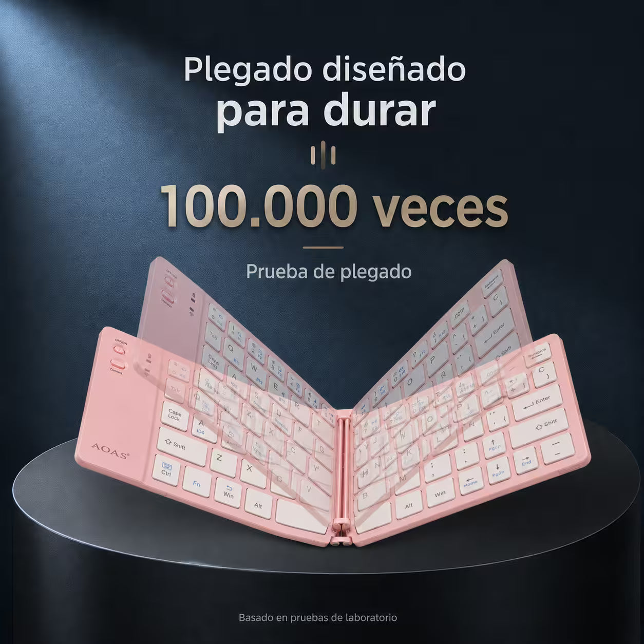 Teclado Plegable Bluetooth AOAS A-1006 Rosado - Inalámbrico Portátil QWERTY