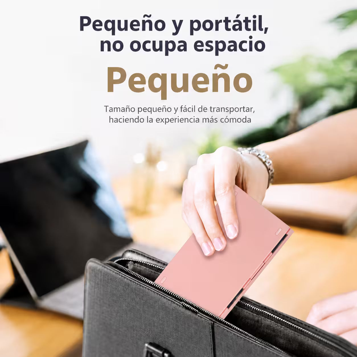Teclado Plegable Bluetooth AOAS A-1006 Rosado - Inalámbrico Portátil QWERTY