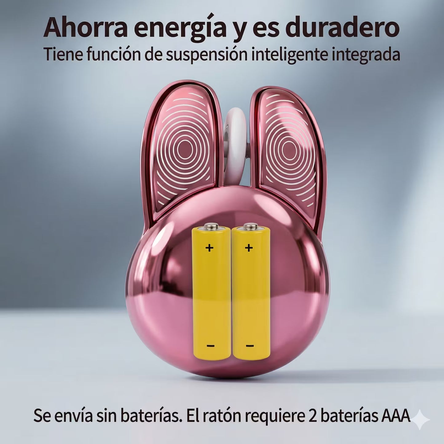 Mouse Inalámbrico Mofii M6 DM - Rosado Metalizado Rabbit Ear | Triple Conexión Bluetooth 2.4G Silencioso