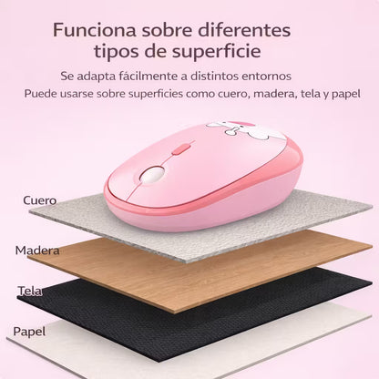 Mouse Inalámbrico Silencioso Geezer M2 - Rosado Diseño Osito | 3 DPI 2.4G 10m | Cute Para Ella