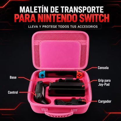 Maleta Viajera Nintendo Switch 1 y OLED – Diseño Anime Rosa | EVA Rígida