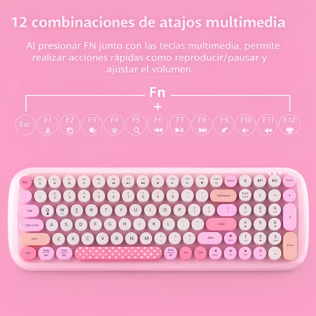 Combo Teclado y Mouse Geezer Candy Pro - Rosado - vista 11 combo teclado mouse