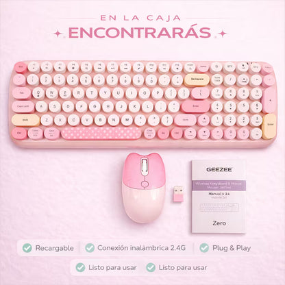 Combo Teclado y Mouse Geezer Candy Pro - Rosado - vista 13 combo teclado mouse
