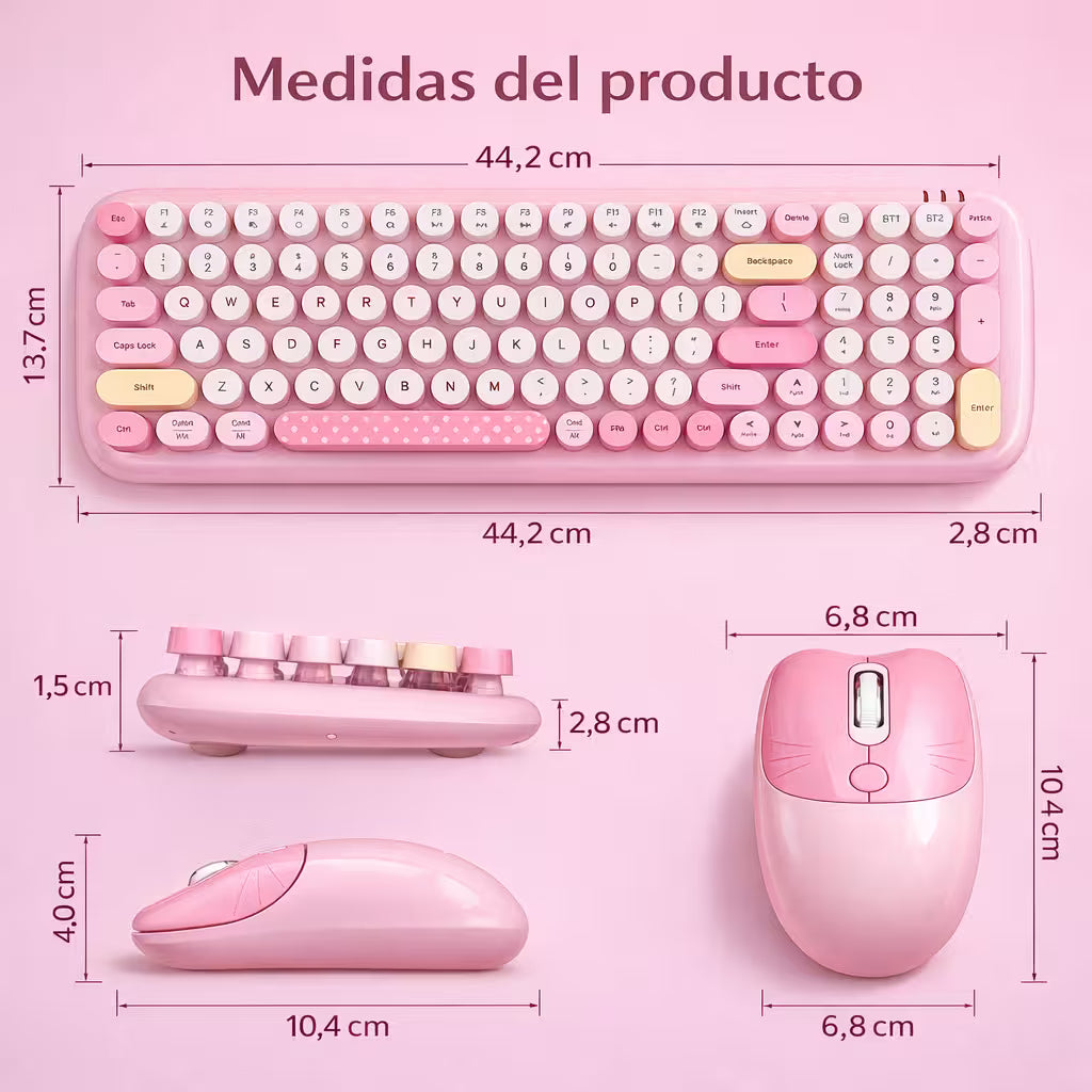 Combo Teclado y Mouse Geezer Candy Pro - Rosado - vista 12 combo teclado mouse