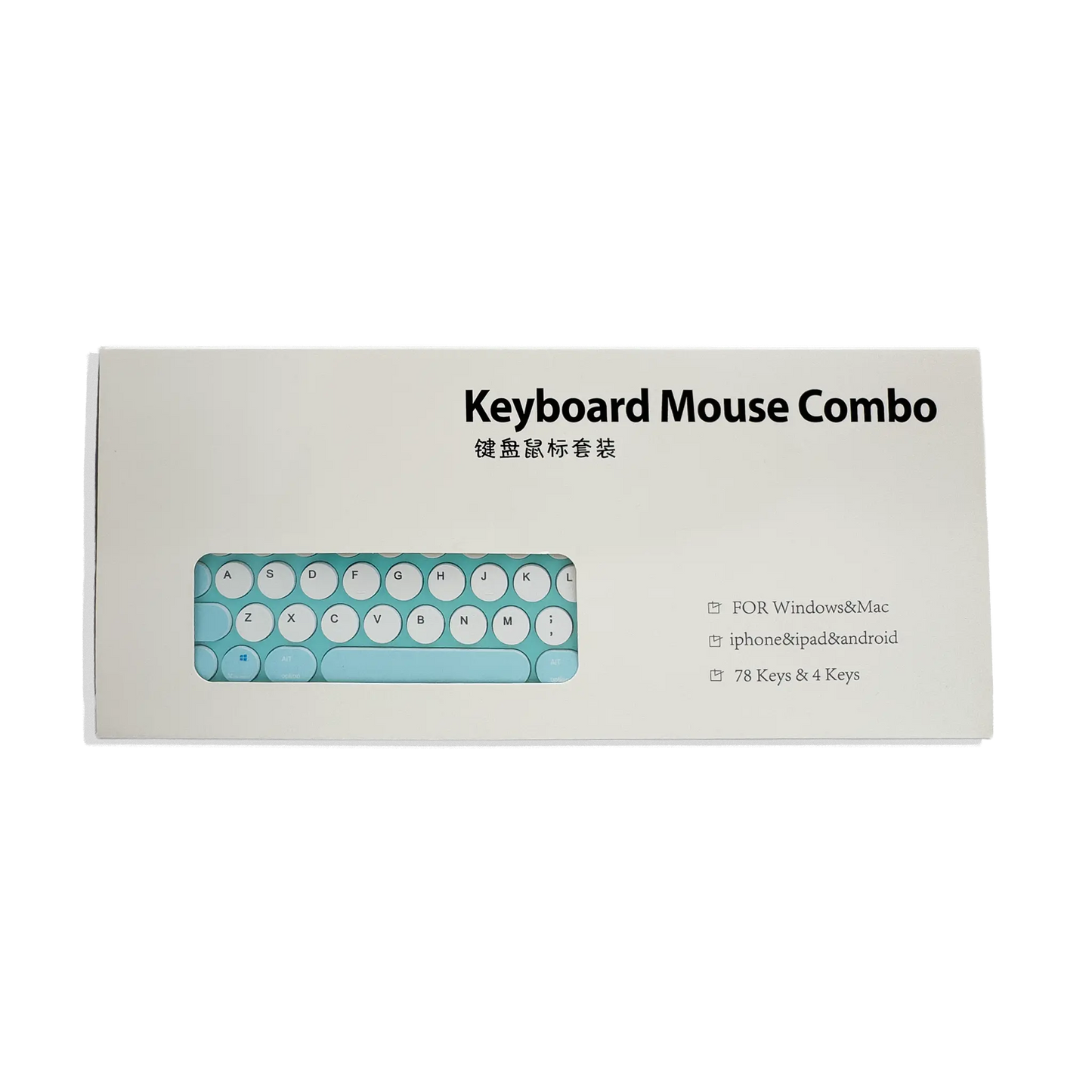 Combo Teclado y Mouse Inalámbrico AS-211 - Azul | Triple Conexión BT+2.4G 78 Teclas USB-C 40H
