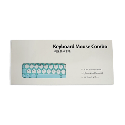 Combo Teclado y Mouse Inalámbrico AS-211 - Azul | Triple Conexión BT+2.4G 78 Teclas USB-C 40H