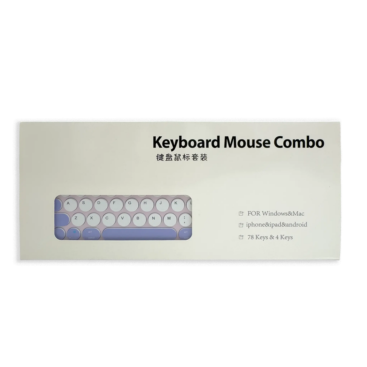 Combo Teclado y Mouse Inalámbrico AS-211 - Morado | Triple Conexión BT+2.4G 78 Teclas USB-C 40H