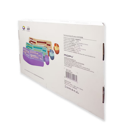 Teclado y Mouse Inalámbrico Ergonómico | Kit Mofii Retro Violeta