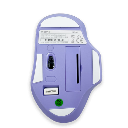 Teclado y Mouse Inalámbrico Ergonómico | Kit Mofii Retro Violeta