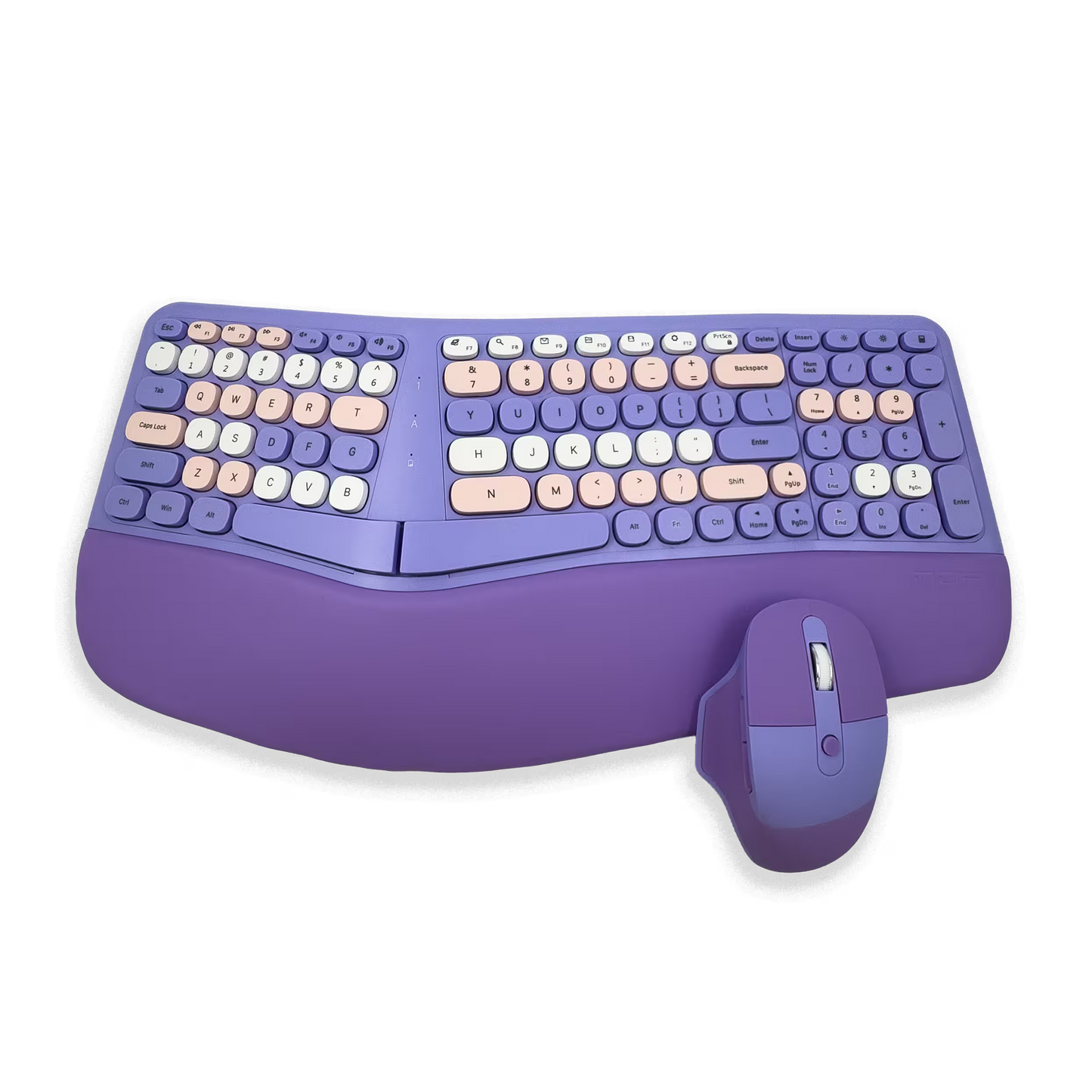 Teclado y Mouse Inalámbrico Ergonómico | Kit Mofii Retro Violeta