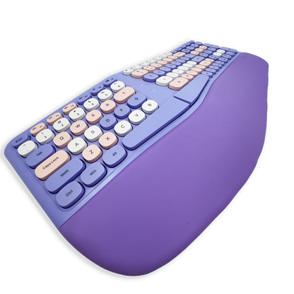 Teclado y Mouse Inalámbrico Ergonómico | Kit Mofii Retro Violeta