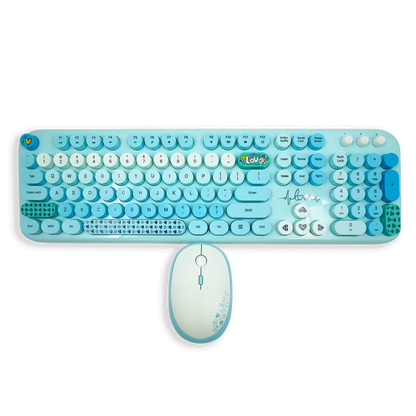 COMBO TECLADO Y MOUSE SILENCIOSO | MOFII LOVELY AZUL