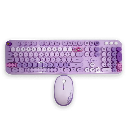 COMBO TECLADO Y MOUSE SILENCIOSO | MOFII LOVELY MORADO