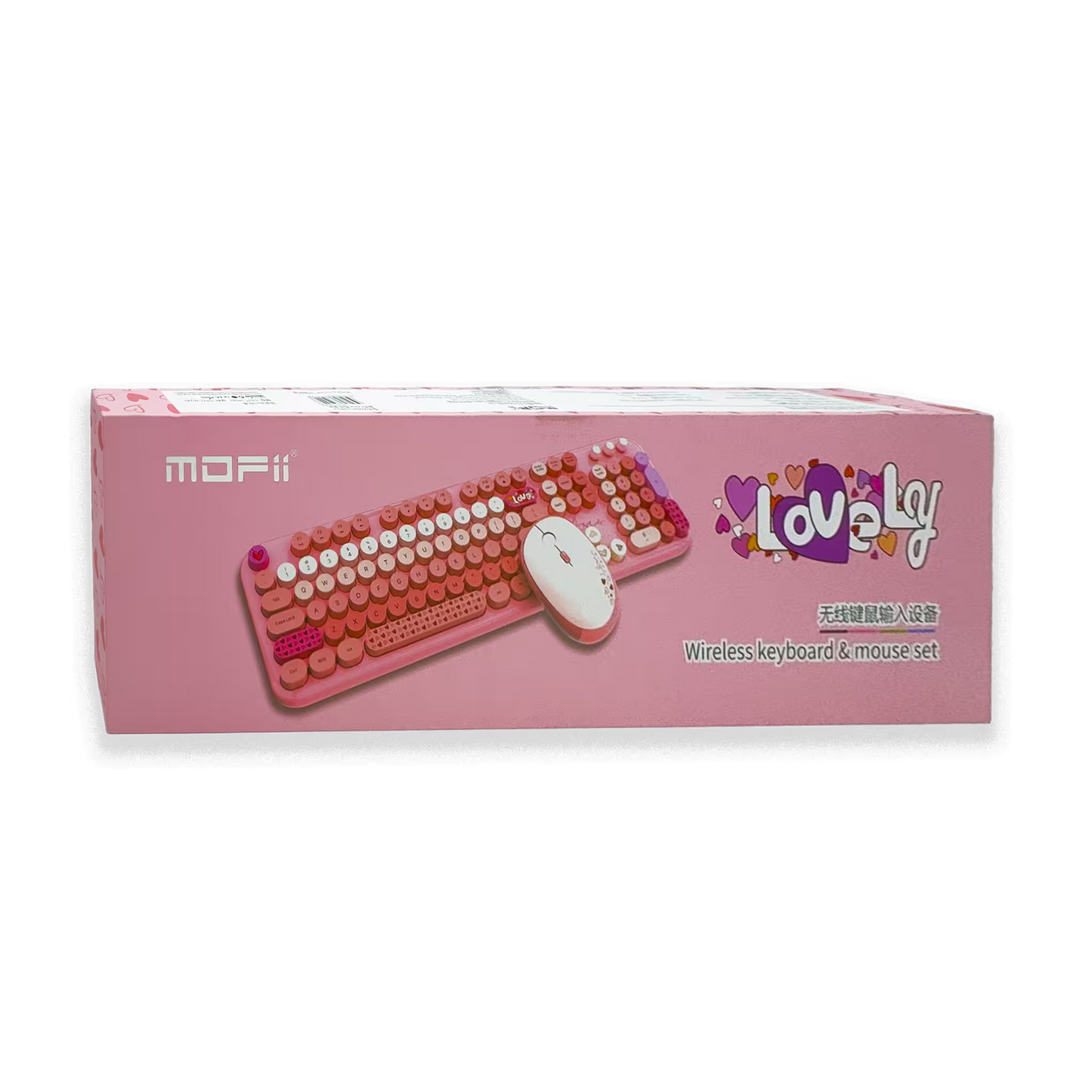 COMBO TECLADO Y MOUSE SILENCIOSO | MOFII LOVELY ROSADO