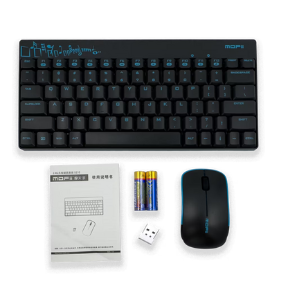 MOFII X210 | Combo Teclado Compacto 79 Teclas + Mouse Inalámbrico 2.4G | NEGRO