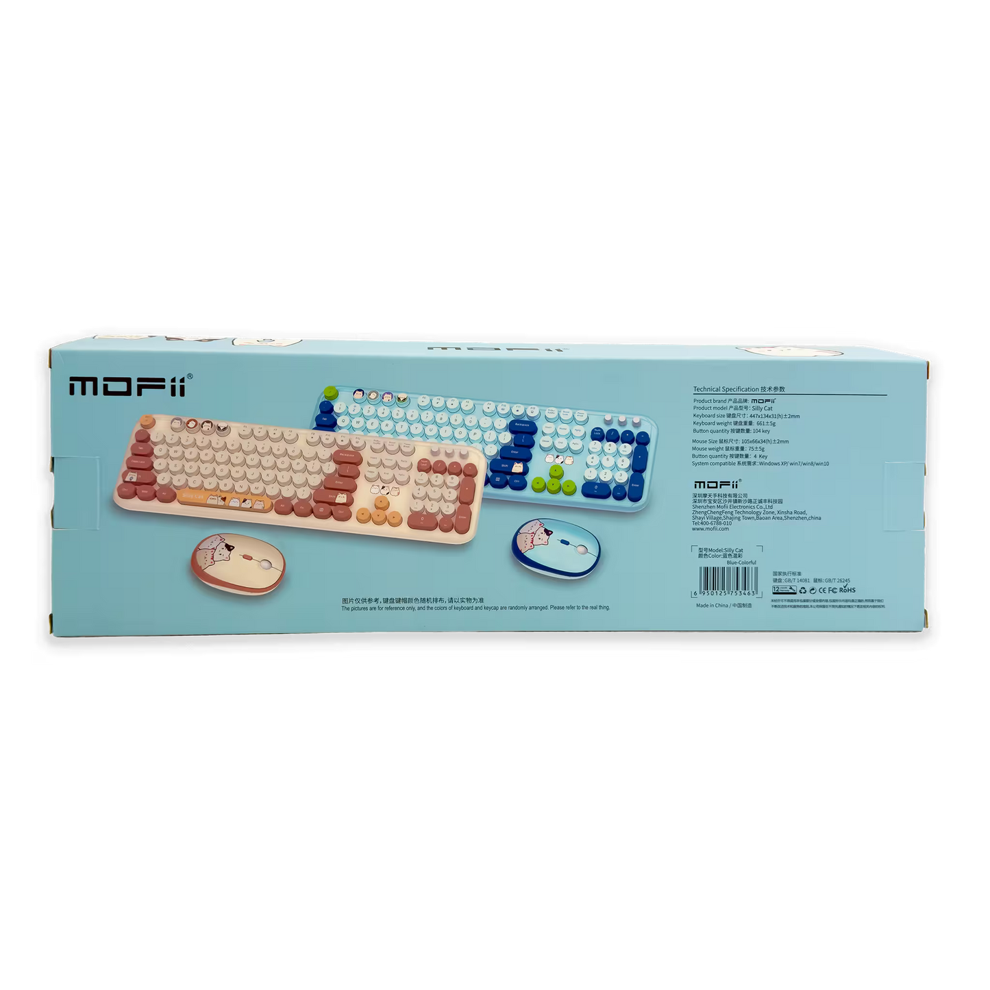 COMBO TECLADO Y MOUSE SILENCIOSO | MOFII SILLY CAT