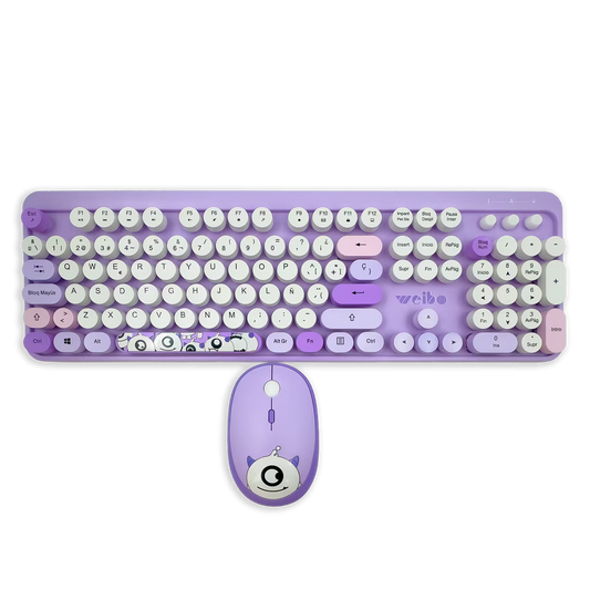 COMBO TECLADO Y MOUSE WEIBO WB-216 | MORADO