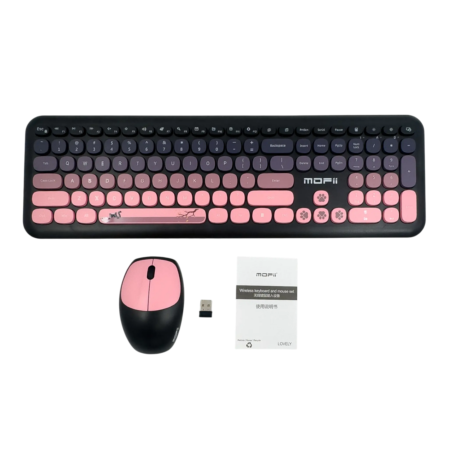 COMBO TECLADO Y MOUSE SILENCIOSO MOFII 0060-NEGRO DEGRADE