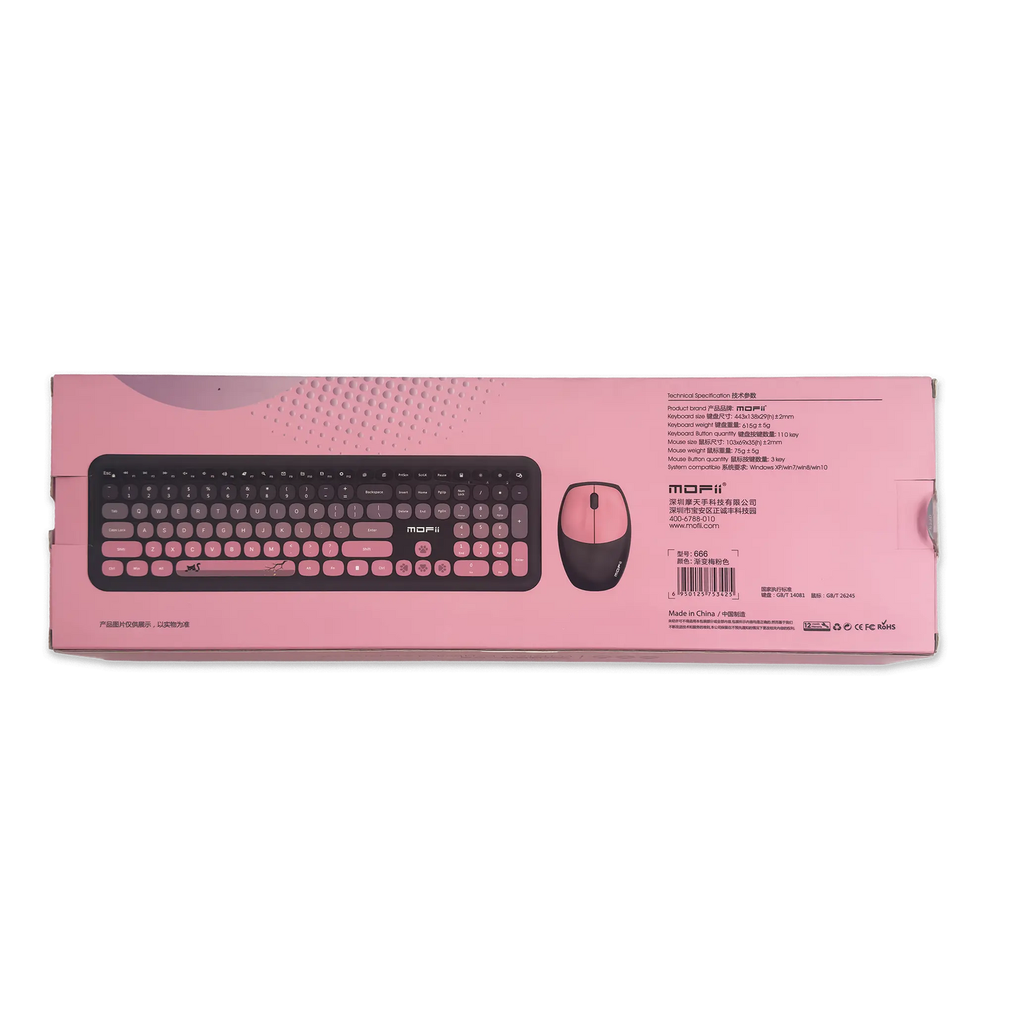 COMBO TECLADO Y MOUSE SILENCIOSO MOFII 0060-NEGRO DEGRADE