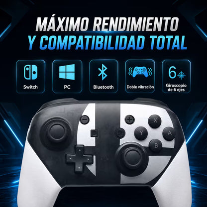 Control Pro Genérico Nintendo Switch - Edición Super Smash Bros Ultimate | Bluetooth Vibración Dual Giroscopio | 8H