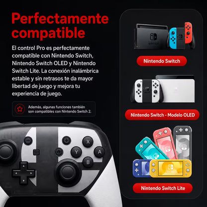 Control Pro Genérico Nintendo Switch - Edición Super Smash Bros Ultimate | Bluetooth Vibración Dual Giroscopio | 8H