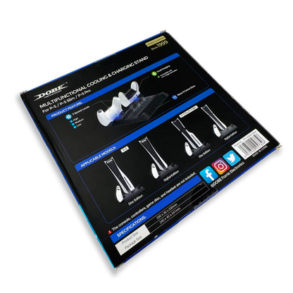 SOPORTE DE CARGA DUAL, ALMACENAMIENTO  Y VENTILACIÓN MULTIFUNCIONAL RGB -DOBE | PLAY 5