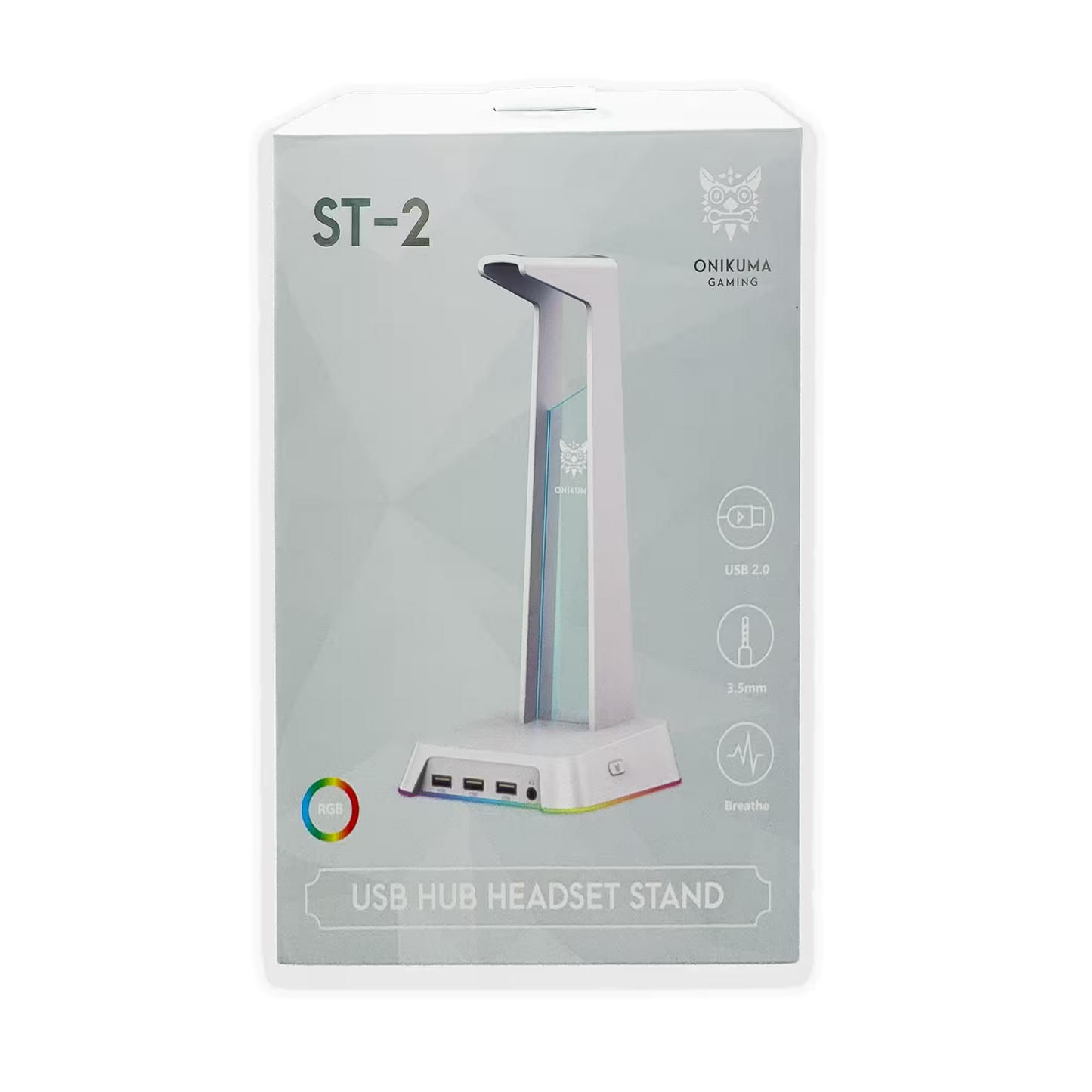 Soporte Gaming RGB con Hub USB y Audio 3.5mm | ONIKUMA ST-2 BLANCO