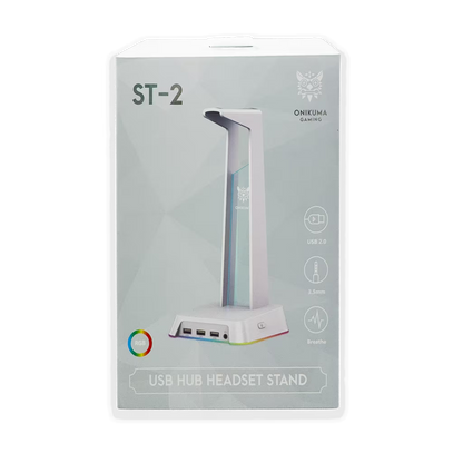 Soporte Gaming RGB con Hub USB y Audio 3.5mm | ONIKUMA ST-2 BLANCO