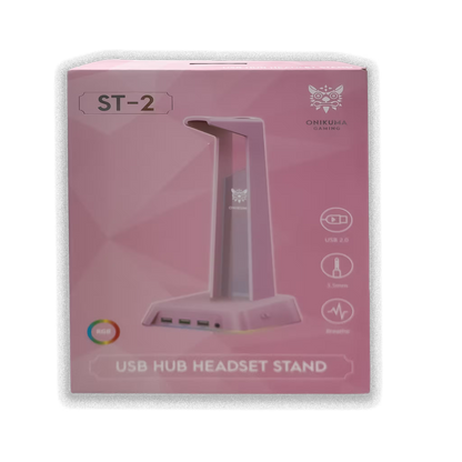 Soporte Gaming RGB con Hub USB y Audio 3.5mm | ONIKUMA ST-2 ROSADO