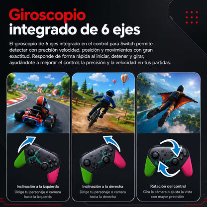 Control Pro Genérico Nintendo Switch - Edición Splatoon 2 | Bluetooth Vibración Dual Giroscopio | 8H