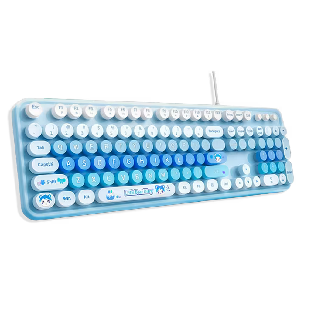 Teclado Cable MOFii Sweet Azul - 104 Teclas Retro Multimedia USB
