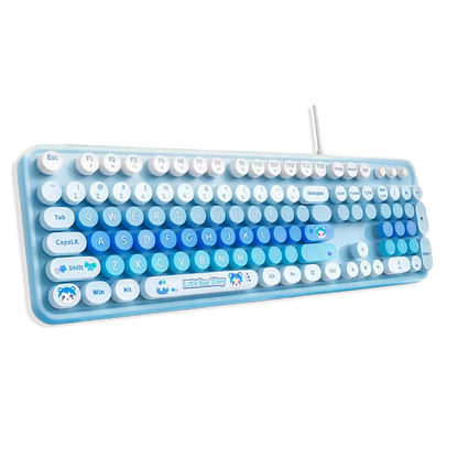 Teclado Cable MOFii Sweet Azul - 104 Teclas Retro Multimedia USB