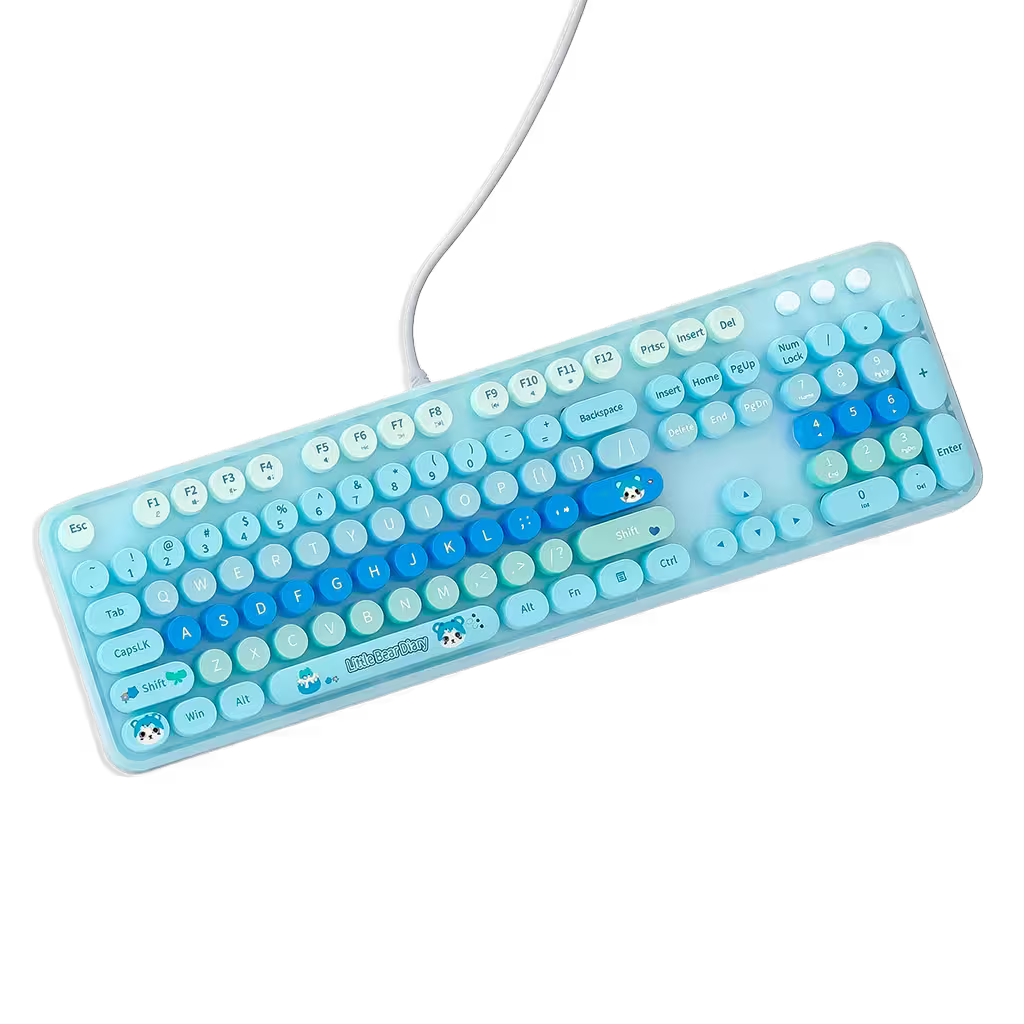Teclado Cable MOFii Sweet Azul - 104 Teclas Retro Multimedia USB