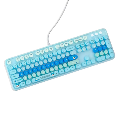Teclado Cable MOFii Sweet Azul - 104 Teclas Retro Multimedia USB