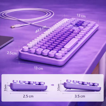 Teclado Cable MOFii Sweet Morado - 104 Teclas Retro USB Multimedia