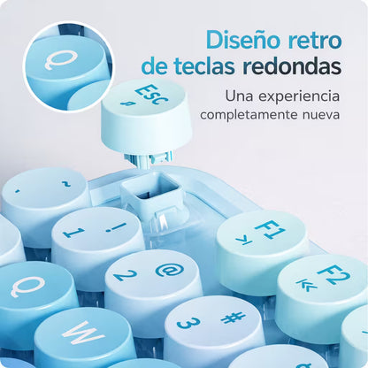 Teclado Cable MOFii Sweet Azul - 104 Teclas Retro Multimedia USB