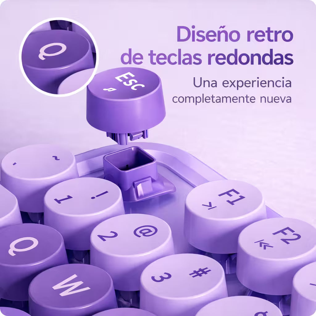 Teclado Cable MOFii Sweet Morado - 104 Teclas Retro USB Multimedia